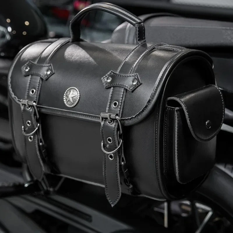 Motorcycle Saddlebag Retro Throwover Saddlebags Motorcycle Luggage Side Bags Waterproof Storage Tool Bag for Harley Moto - view 6