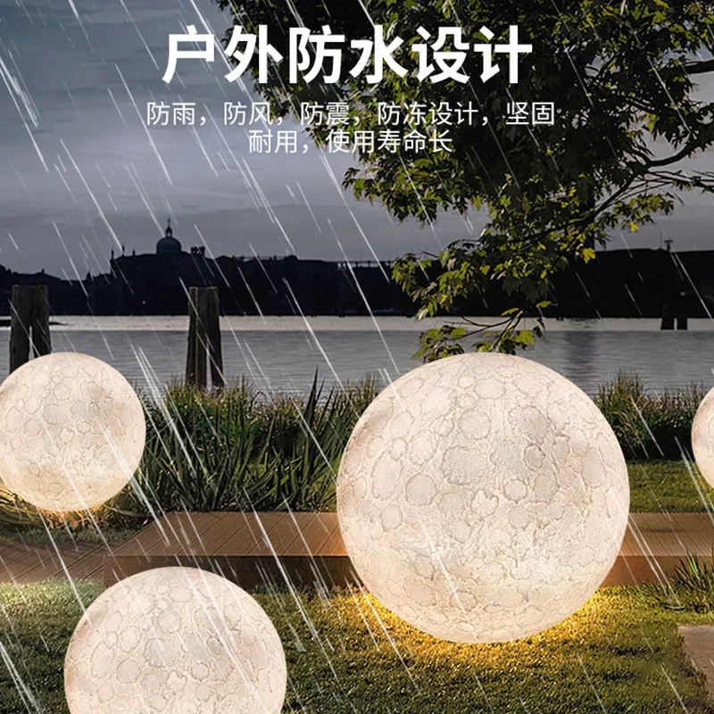 Moon outdoor lawn courtyard indoor fiberglass reinforced plastic relief three-color dimming