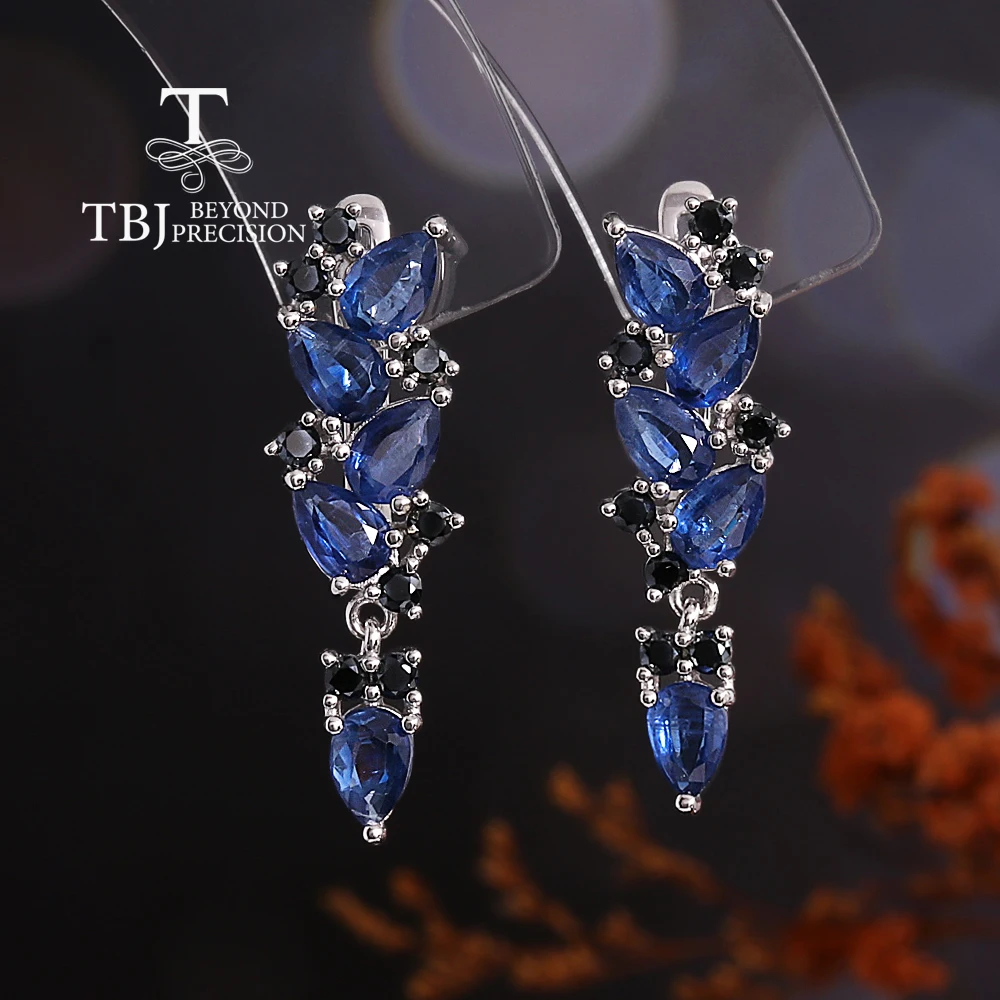 

Romantic Natural kyanite earrings pear 4*6mm real Gemstone 925 sterling silver luxury fine jewelry for women's anniversary gifts