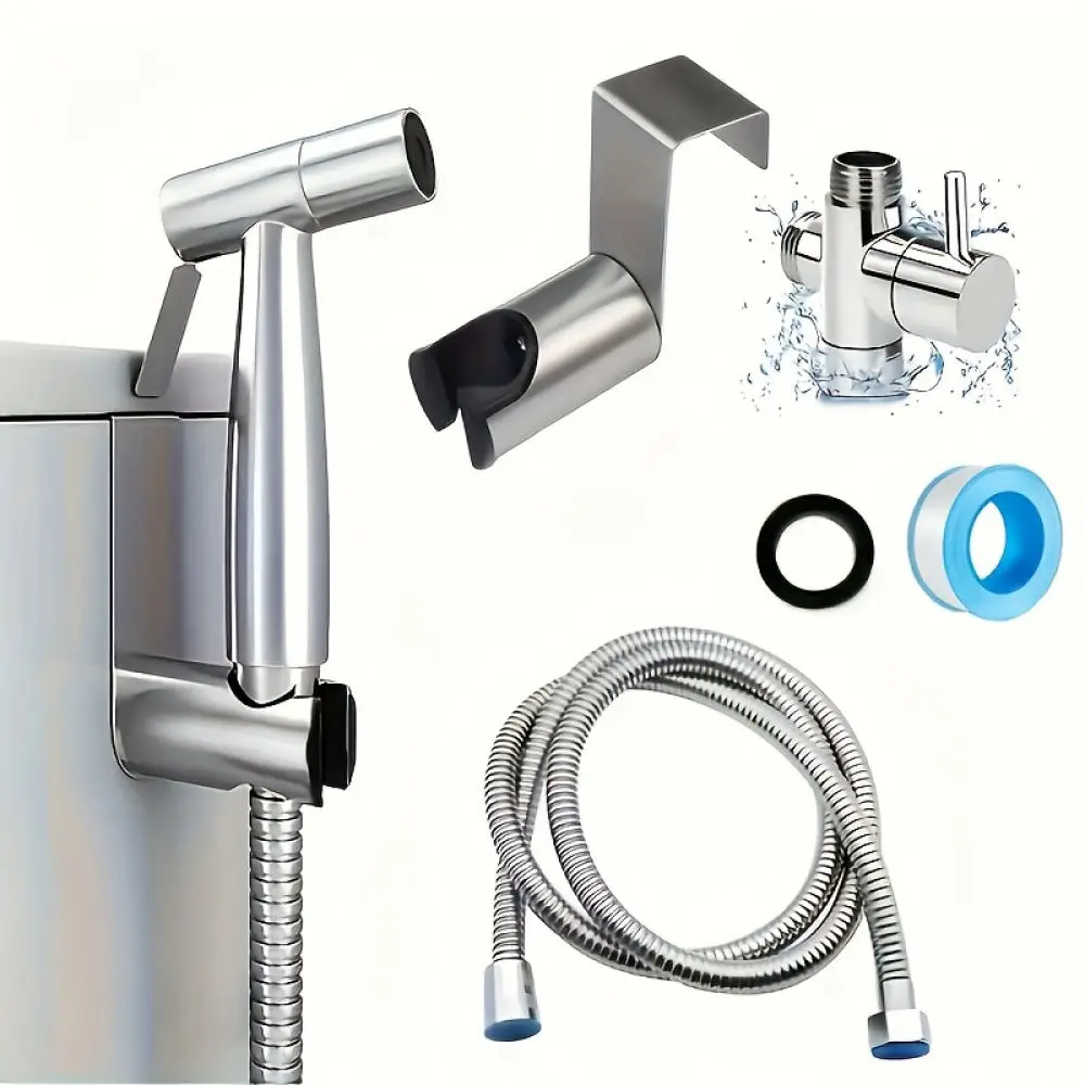 Toilet Bidet Spray Angle Valve One In Two Out Diverter Copper Bathroom Sprayer Kit Modern Handheld Cleaning Shower Head