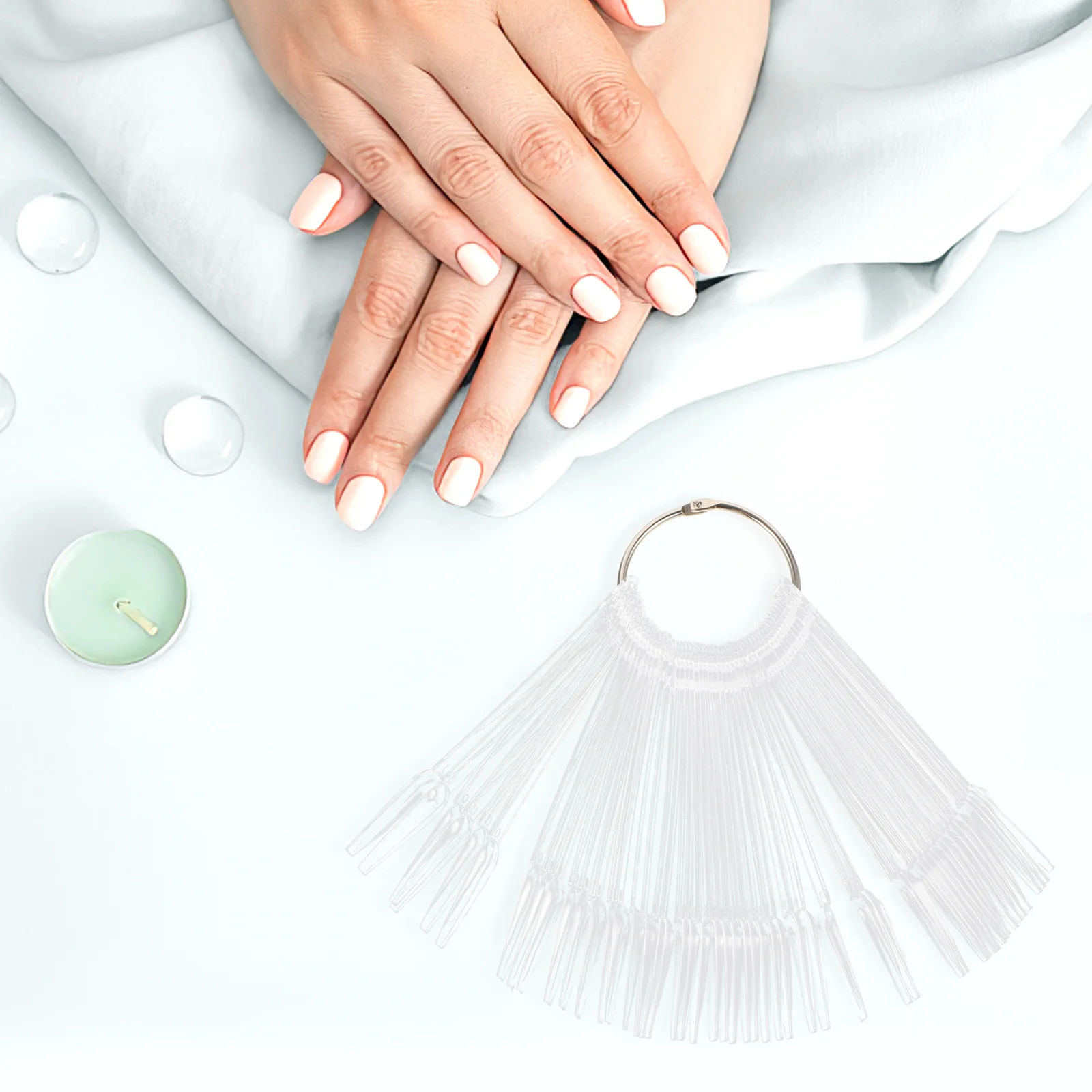 

Packove 100Pcs Clear Nail Polish Display Palette Transparent Plastic Tips for Salon Brand Color Showcase Practice