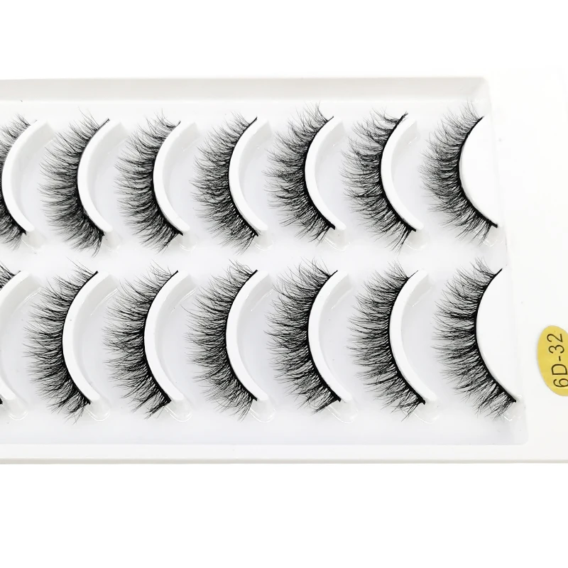 HBZGTLAD 10 Paar künstliche Nerz-Falsche Wimpern, natürliches langes Make-up, 3D-Nerzwimpern, Verlängerungswimpern, kurze Nerzwimpern für Schönheit – Detail 7