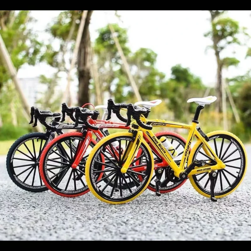 1:10 Mini Alloy Bicycle Model Diecast Metal Finger Racing Mountain Bike Folded Cycling Ornaments Advanced Collectibles