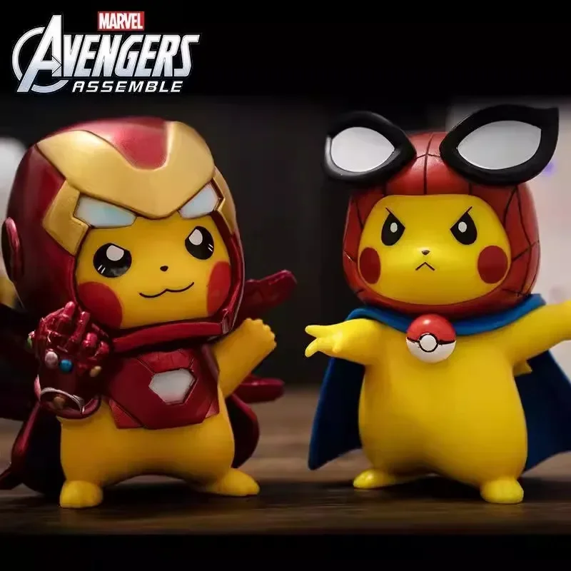 10cm Pokemon Anime Figure Pikachu Cosplay Superhero Peripheral Model Desktop Decoration Ornaments Boys Birthday Gifts Toys Kids - Image 2