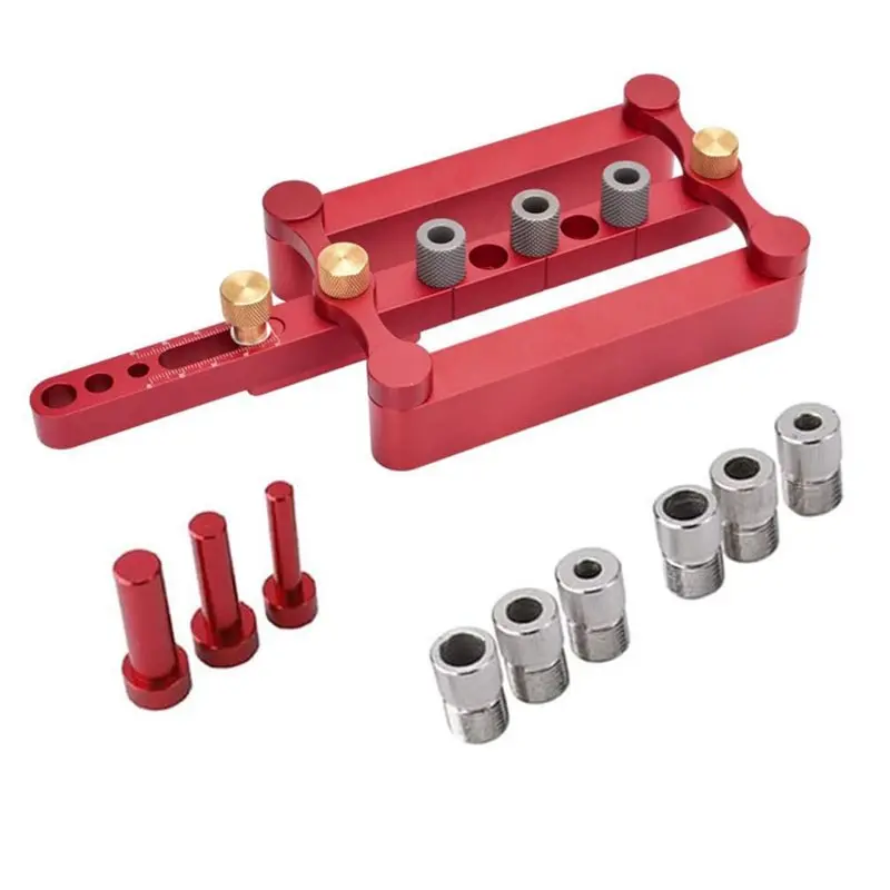 【هدية】دليل حفر الثقب أداة النجارة الذاتية أداة تحديد ثقب اللكم أداة تحديد المواقع لمسارات متري 6/8/10 مم #1