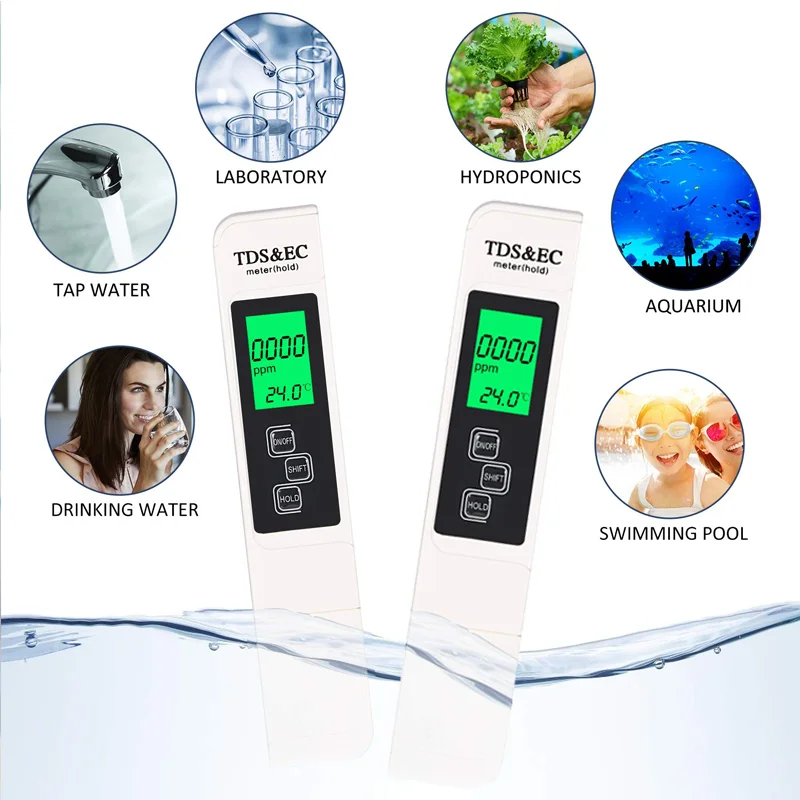 3 In1 TDS EC Meter for Drinking Water A1 EC TDS Tester with Backlight Water Quality Test