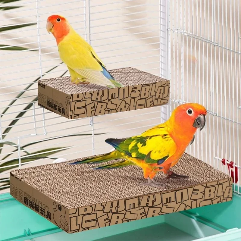 Thickened Cardboard Parrot Platform Beak Trimming Chew Board Stress Release Climbing Toy For Bird Cage