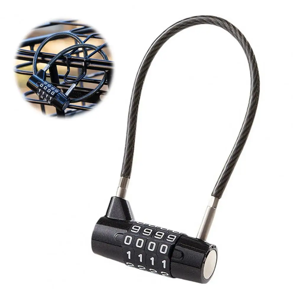 Cerradura de combinación de 4 dígitos, cuerda de alambre, cerradura codificada de seguridad, aleación de Zinc, armario multiusos, candado con contraseña antirrobo para equipaje