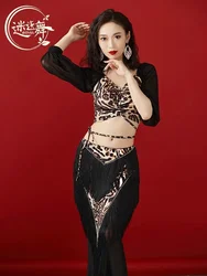 Customized Adult Belly Dance Costume for Women 2024 New Sexy Tassel Oriental Dance Performance Dress bellydance set