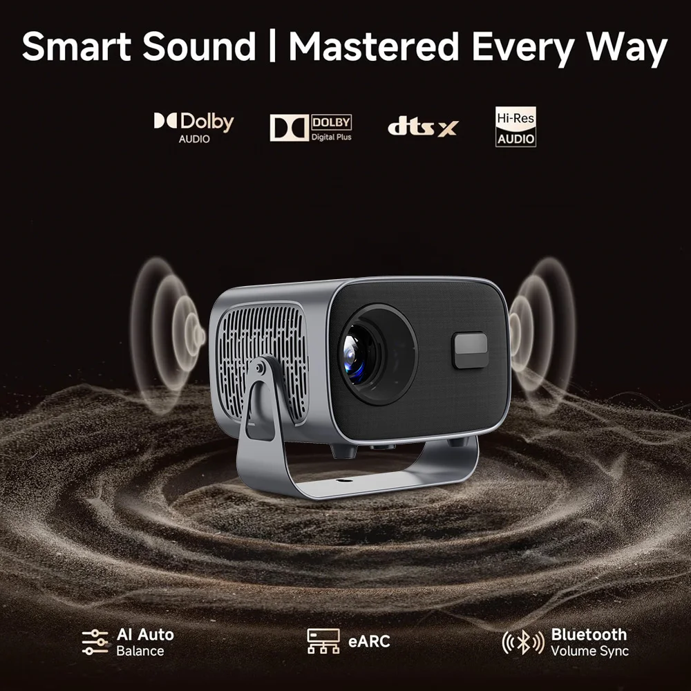 A10 Android 13 Projector Mini Home Cinema H713 BT5.2 1080P Smart 3D Portable Video Projector, HY300PRO Upgrade