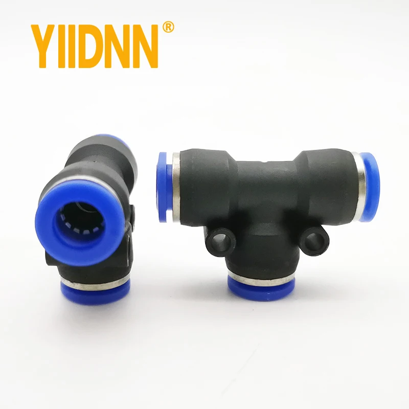 PE Pneumatic Fittings Plastic T Type 3-way For 4mm 6mm 8mm 10mm Tee Tube Quick Connector fitting