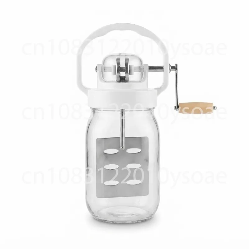 Clear Glass European Kitchen Hand Crank Butter Ghee Mixer Household Kitchen Gadgets