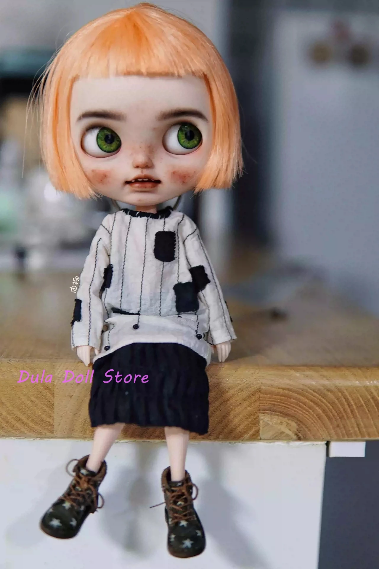 Dula Doll Clothes Dress Hand-stitched black and white skirt Blythe ob24 ob22 Azone Licca Josh 1/6 Bjd Doll Accessories