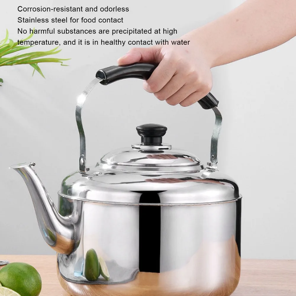 

Stainless Steel Tea Kettle 5.5L Comfortable Grip Whistling Kettle Large Capacity Anti Rusty Stainless Steel Tea Kettle Home Use