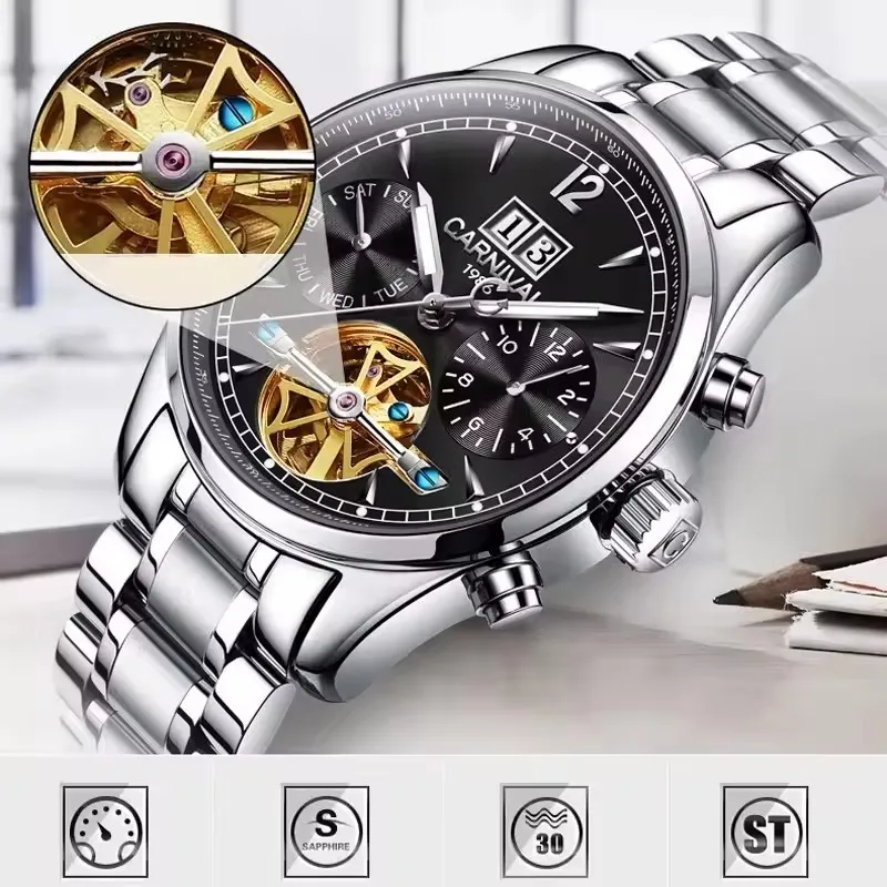 IW カーニバル自動ムーブメント機械式腕時計アクセサリー男性用防水サファイアミラー高級ブランド男性腕時計