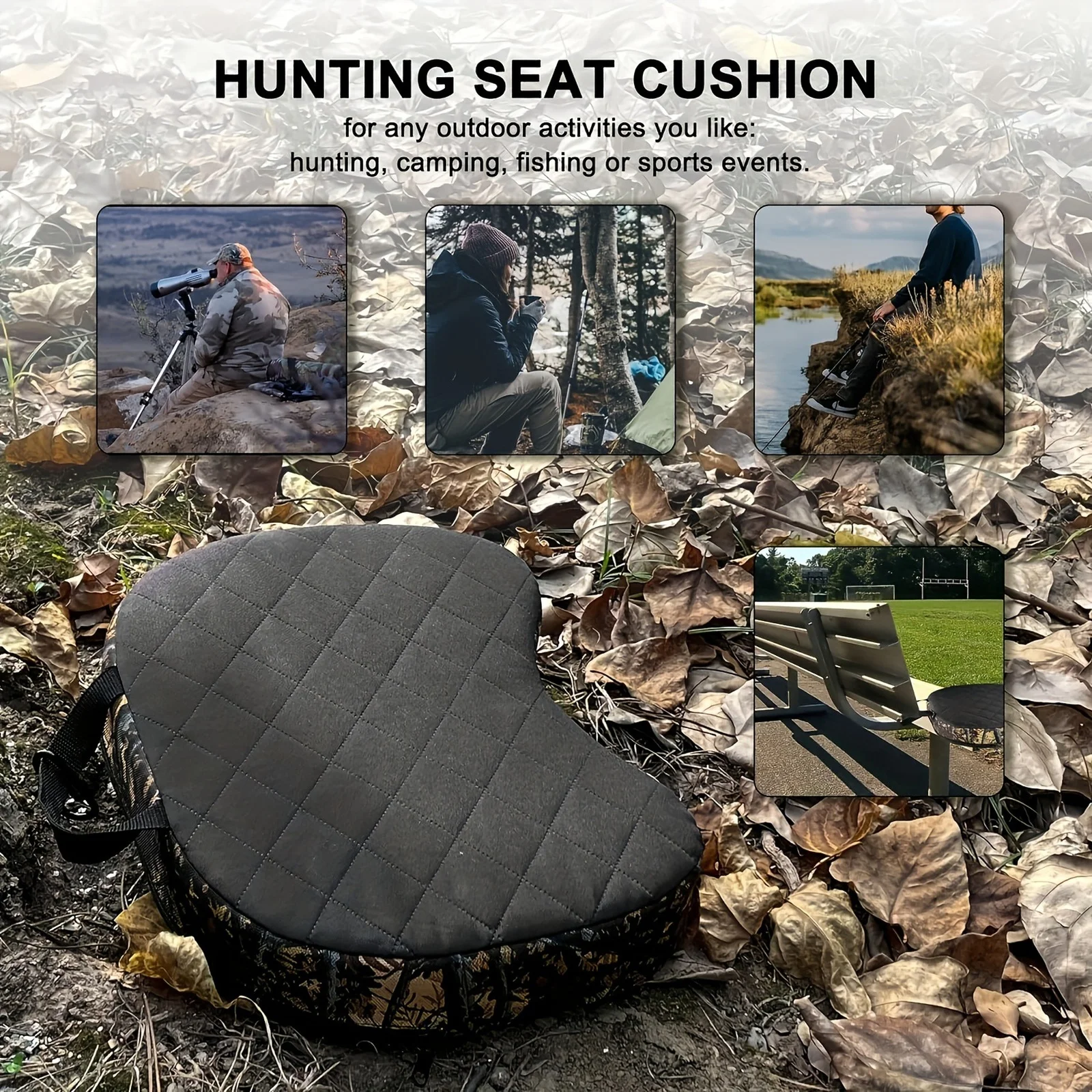 

Concave Thickened Camping Cushion Convenient Irregular Seat Cushion With Handle Outdoor Camping Seat Cushion