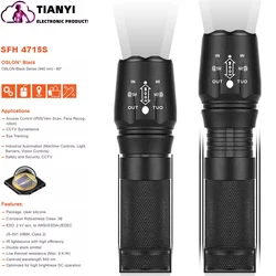 Telescopic zoom infrared flashlight 26650 battery charging Aluminum alloy flashlight night vision device fill up infrared lamp