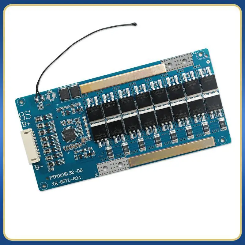 8S 24V LiFePO4 Battery Protection Board 40A 50A 60A High Current Same Port With Balance Temperature Control For Electric Vehicle