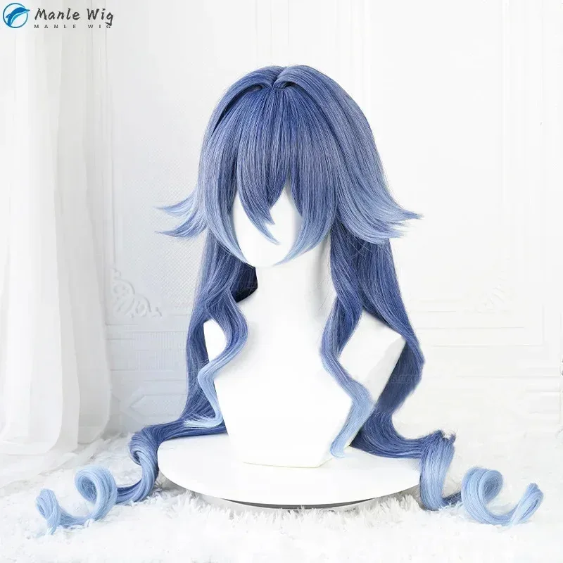 เกม Layla คอสเพลย์วิกผมยาว 100 ซม.Blue Gradient Curly ผมวิกผมทนความร้อนฮาโลวีน Party วิกผมวิกผม Cap72b