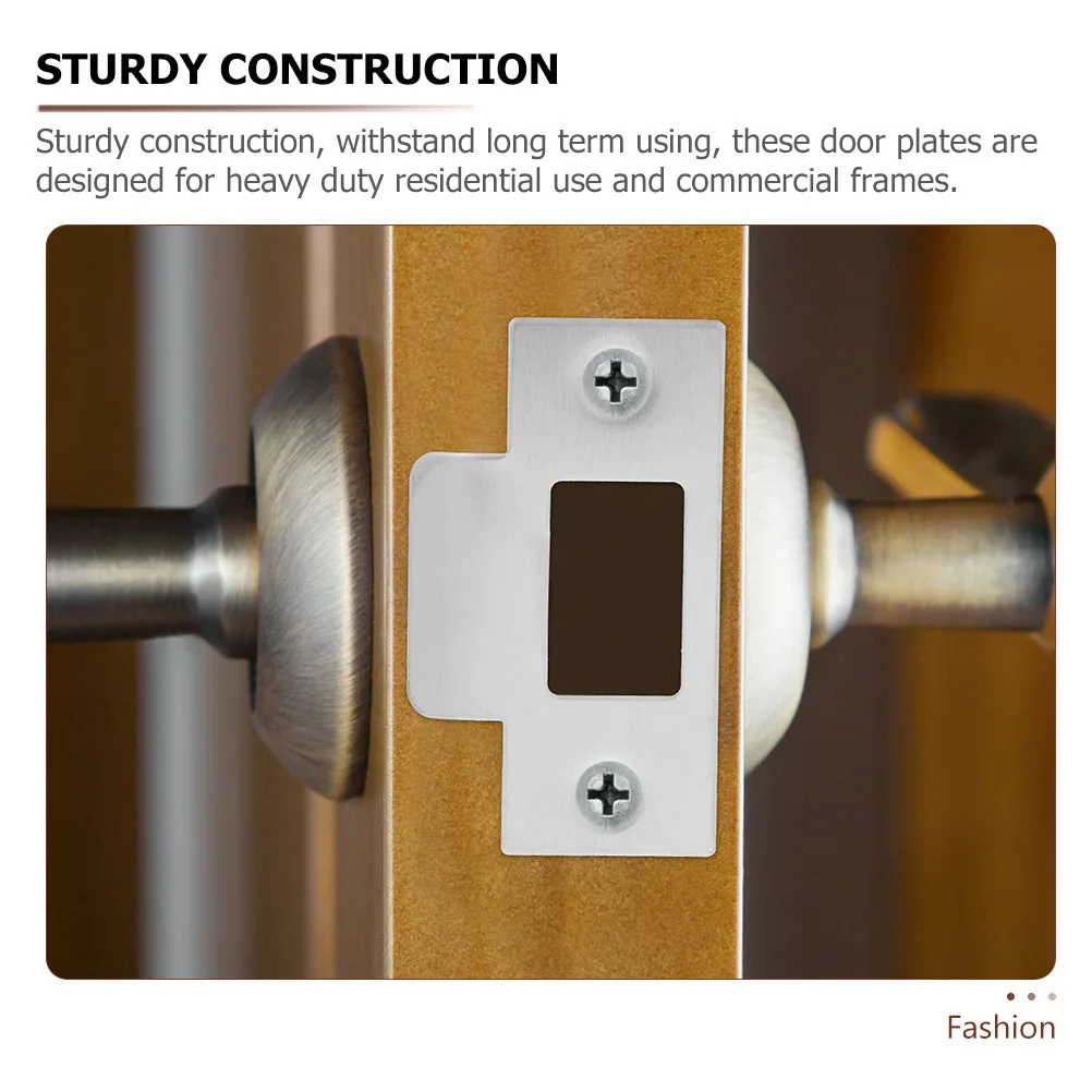 

3pcs Lock Tongue Cover Plates Door Reinforcement Striker Smooth Surface Stainless Steel Residential Commercial Frames Easy