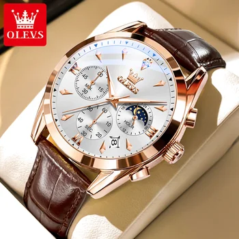 OLEVS 3609 Herrenuhr Hochwertige multifunktionale wasserdichte leuchtende Quarzuhr Luxusmarke Herrenuhr Montre Homme