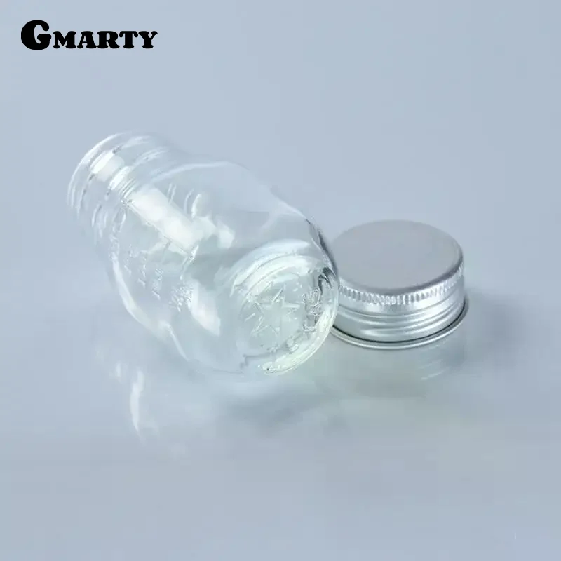 1Pc 30ml Small Glass Bottle With Lid Medicine Bottle Leak-proof Powder Capsule Bottle Refillable Glass Bottle