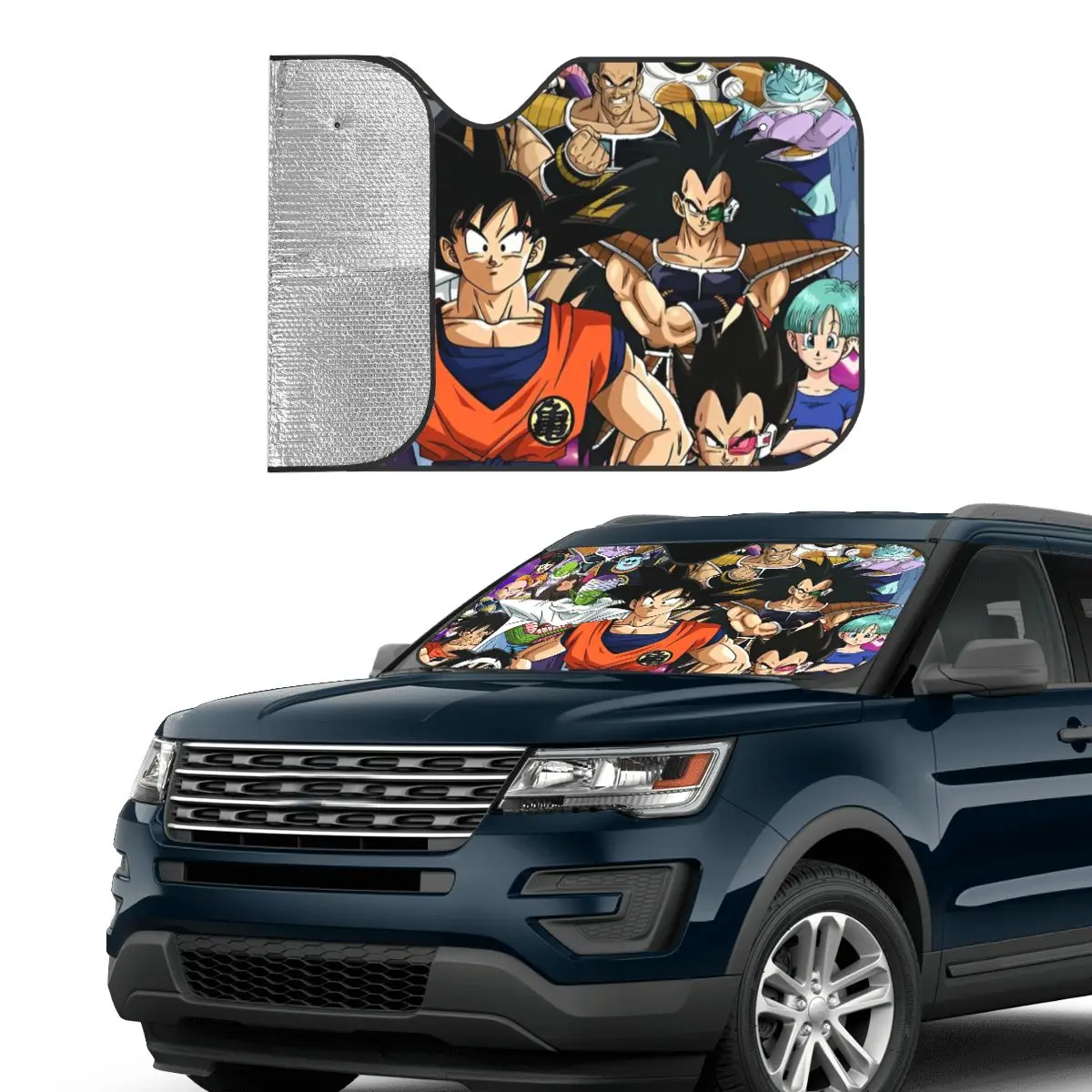 Dragon Ball Z Sunshade Windscreen Anime Car Front Window Visor 76x140cm Car Window Windscreen Cover Blinds Sun Shade Protect