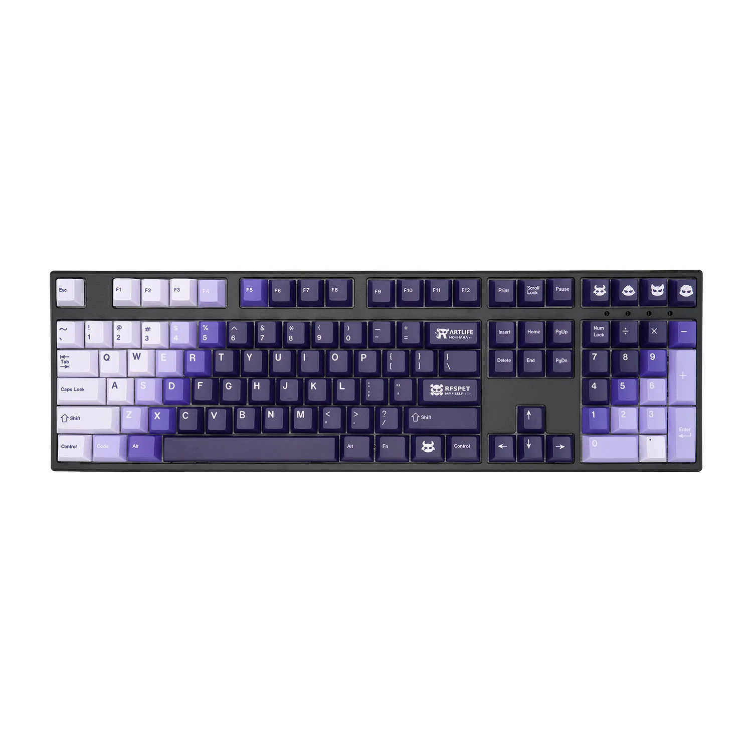 170-toetsen Cherry Profile Artlife Thema Gradiënt Paars Thermische sublimatie Keycaps PBT voor mechanische MX Switch-toetsenbordgeschenken