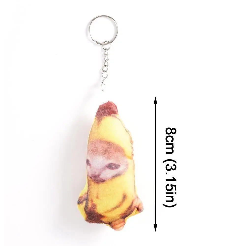 Crying Banana Cat Plush Pendant Keychain With Sound Funny Doll Car Bag Funny Pendant Kids Banana Cat Doll Pendant