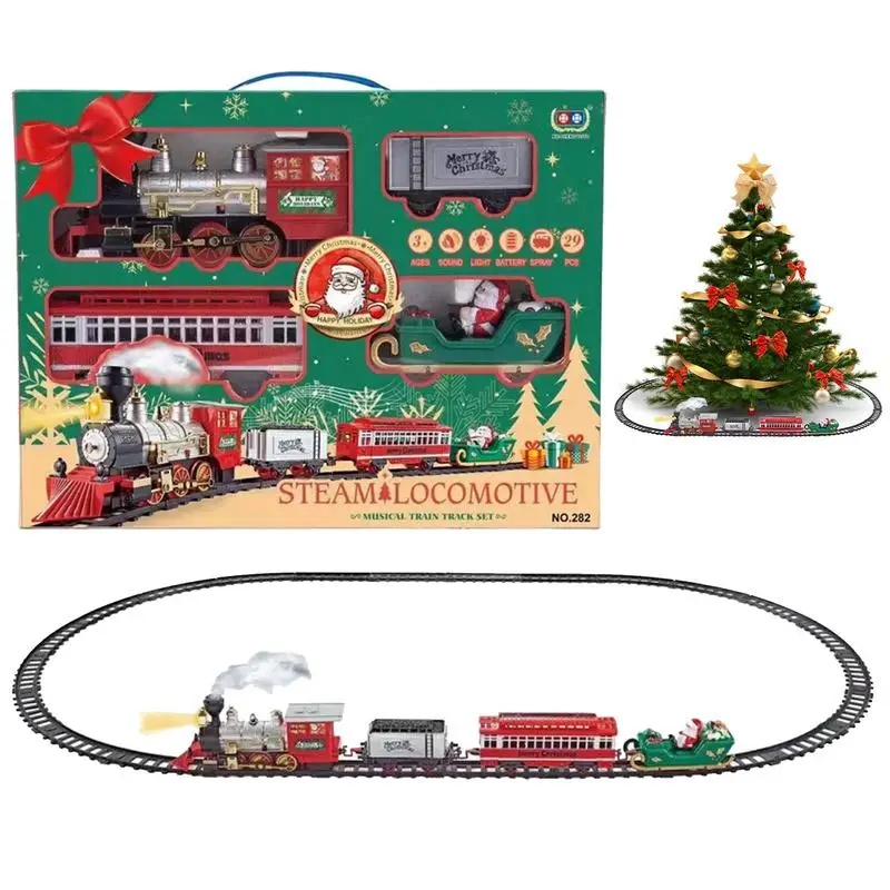 Locomotive Train Toy Rail Train Model with Front Light and Sound Improve Hand-Eye Coordination Toy Model with Train Carriage