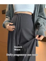 New Maternity Pants Spring and Fall Summer Petite No Toddler Drawstring Straight Pants Wide Leg Pants Pants Maternity Wear 3