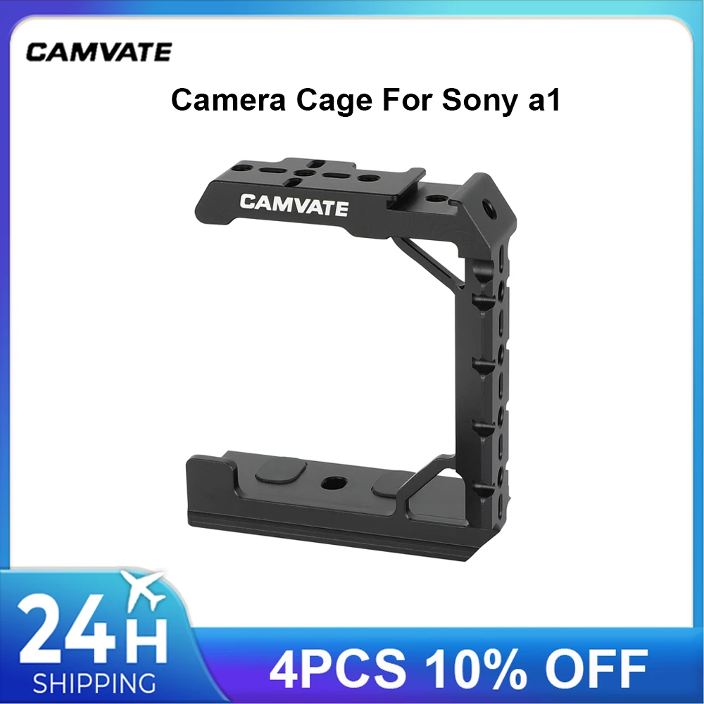 

Клетка CAMVATE для Sony a1 с основанием Arca-Type и холодным башмаком, аксессуар 1/4 дюйма-20 для комплекта установки для камеры Sony