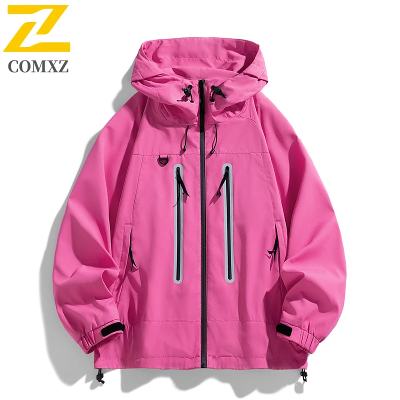 

Men Jacket 2025 Autumn New Trendy Hooded Windproof Waterproof Outerwear Outdoor Camping Adventure Travel Breathable Rush Coat
