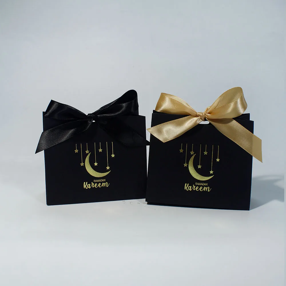 Happy Eid al Fitr Candy Box, Golden Moon Star Ramadan Festival Gift Box, Islamic Festival Eid al Fitr Gift Box