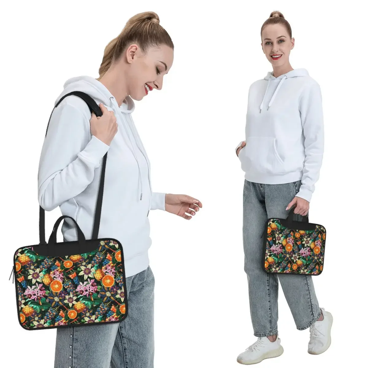 Tropical Orange Garden Crossbody Laptop Bag Case Computer Bag 13 14 15.6 Inch Notebook Pouch for Macbook Pro Lenovo