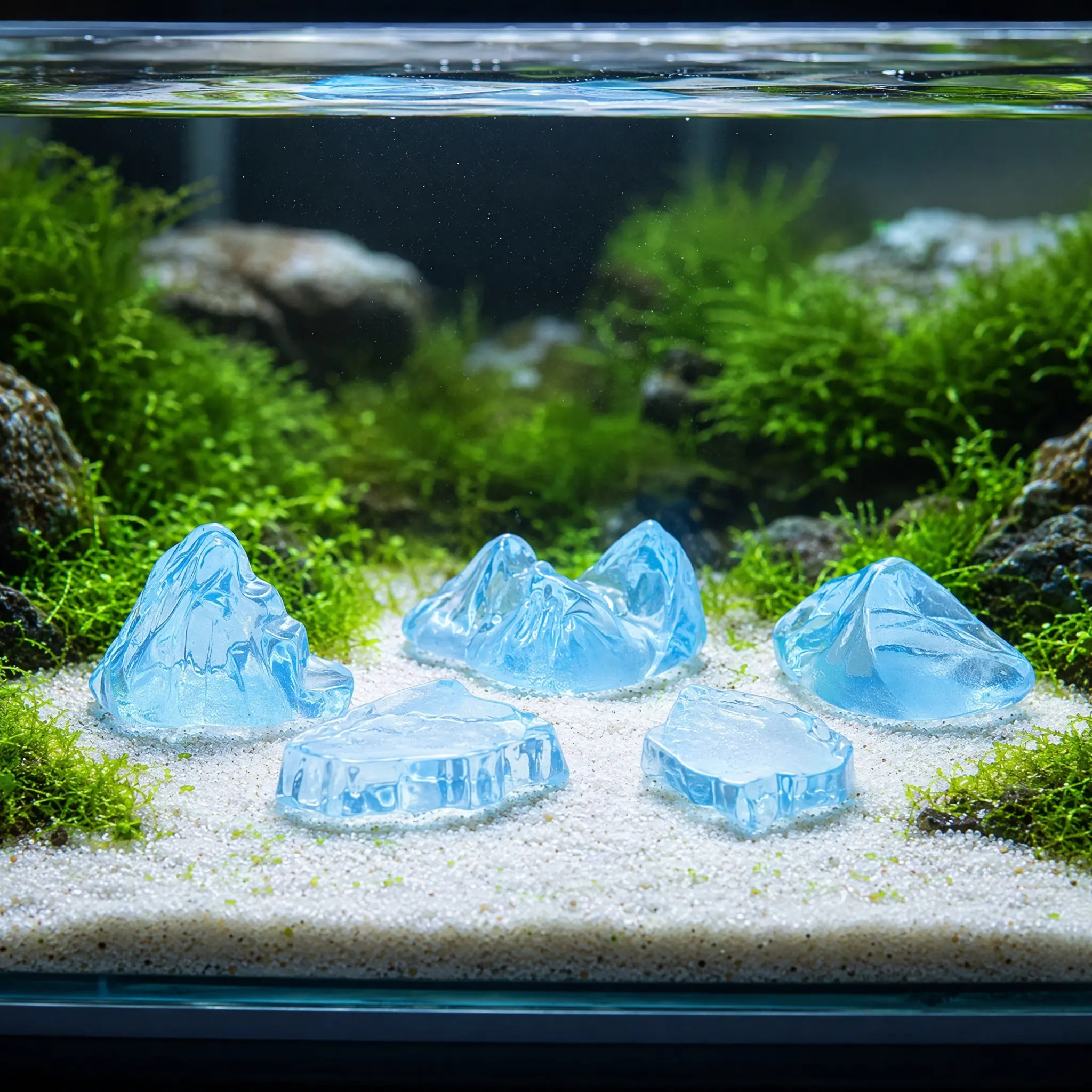 18Pcs Mini Glacier Arctic Desk Decorations Creative Iceberg Landscape Ornaments Aquarium Fish Tank Decor DIY Scene Accessories