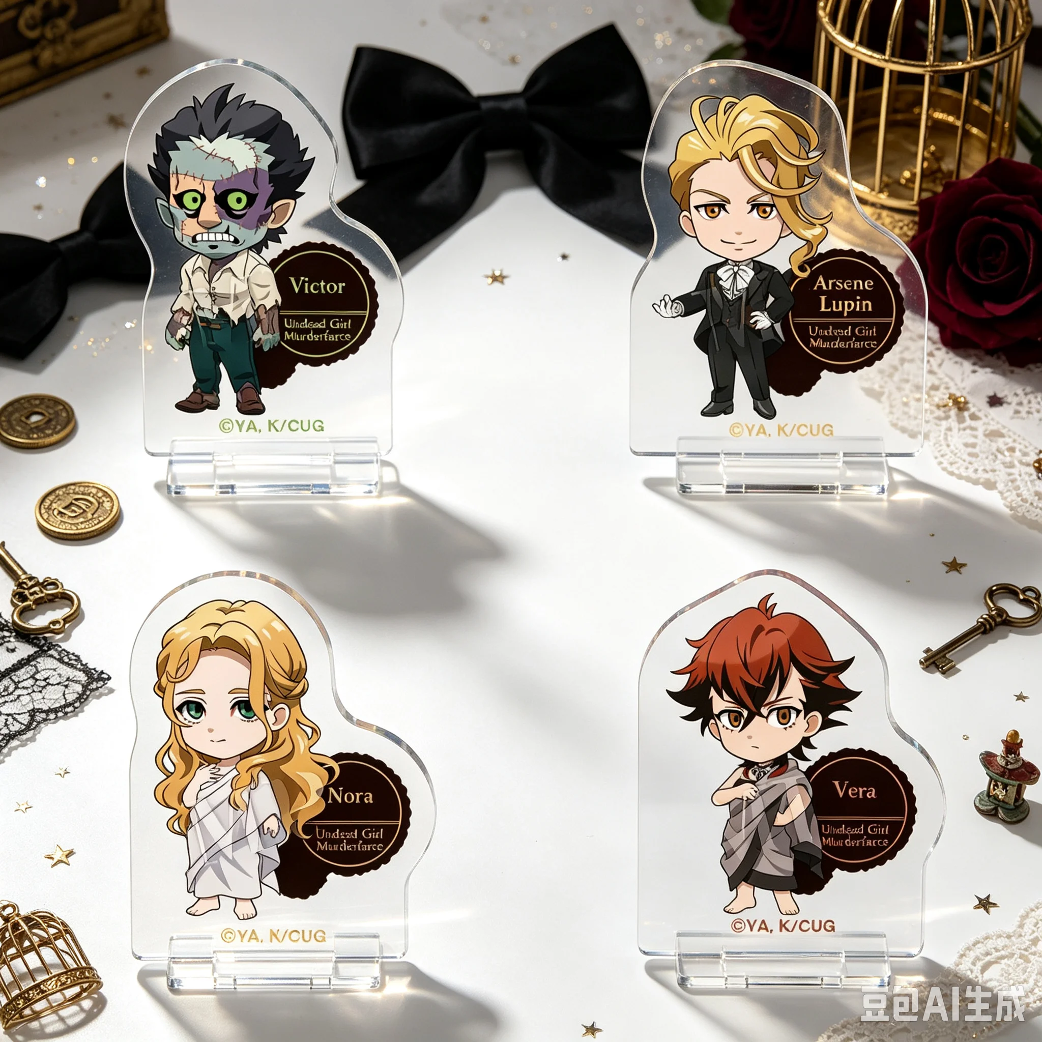 10cm Anime Undead Girl Murder Farce Acrylic Stand Model Bookshelf Decoration Lovely Products High Definition Decoration Keychain
