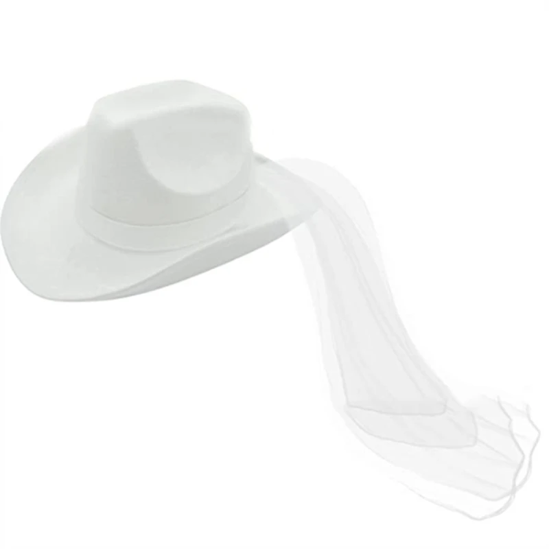 MXMB Cappello da Cowboy per Sposa Occidentale Cappello da Cowgirl Country Western Cappello da Cowgirl per Festa Nozze per