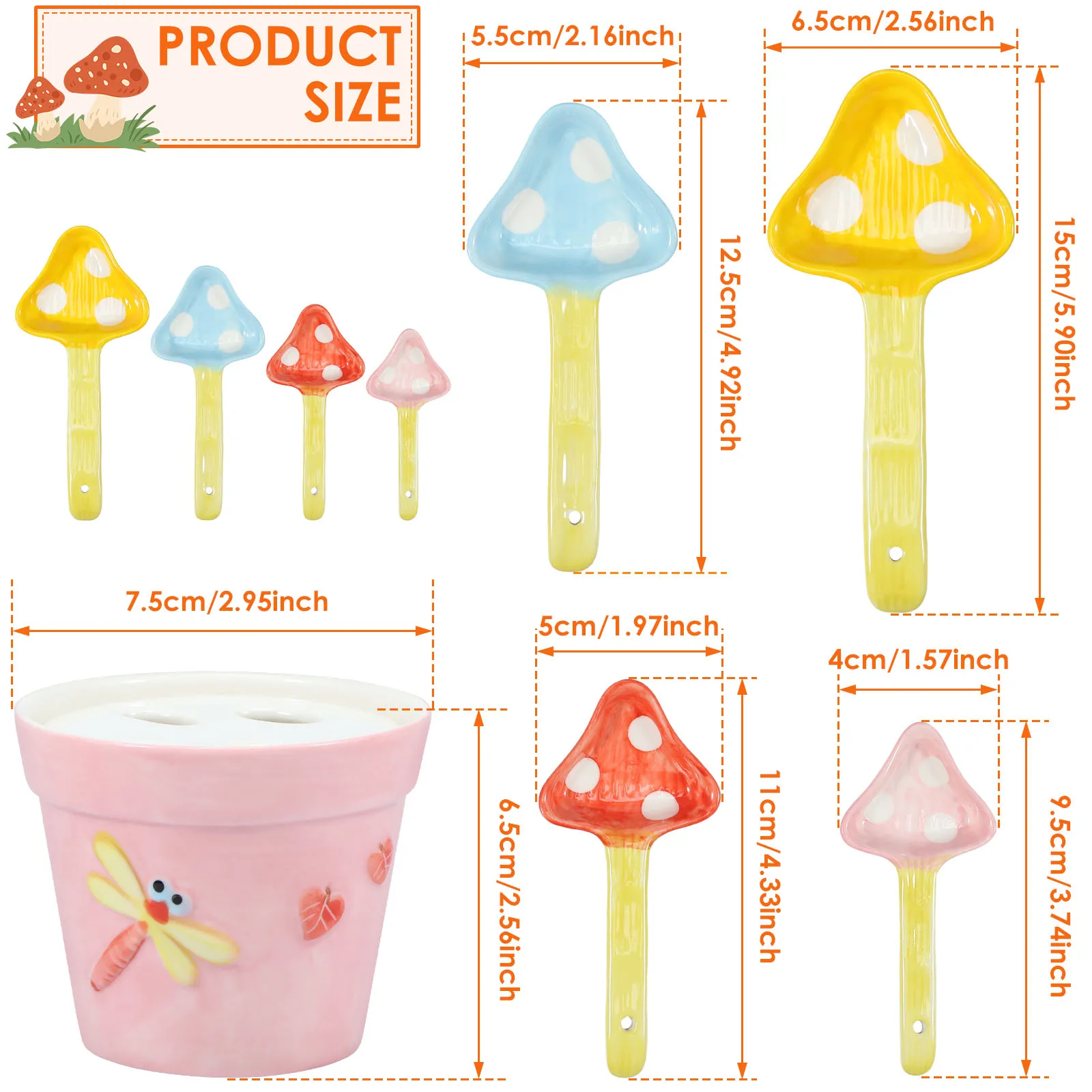 4Pcs Ceramic Cactus Measuring Spoons Set Adorable Functional Kitchen Utensils with Holder Cup Home Ornament Measuring Cup