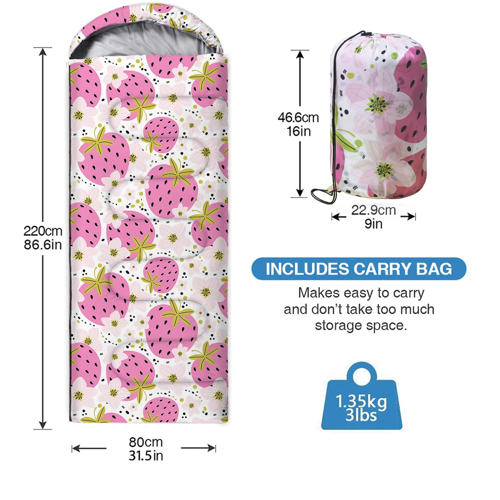 ！@Camping Sleeping Bag - 3 Season Warm & Cool Weather - Summer Spring Fall Lightweight Waterproof Traveling, and Outdoors
