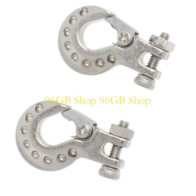 96GB Rear Detail Tow Hook Pair for SCX10 Scale Model Builds in Metal