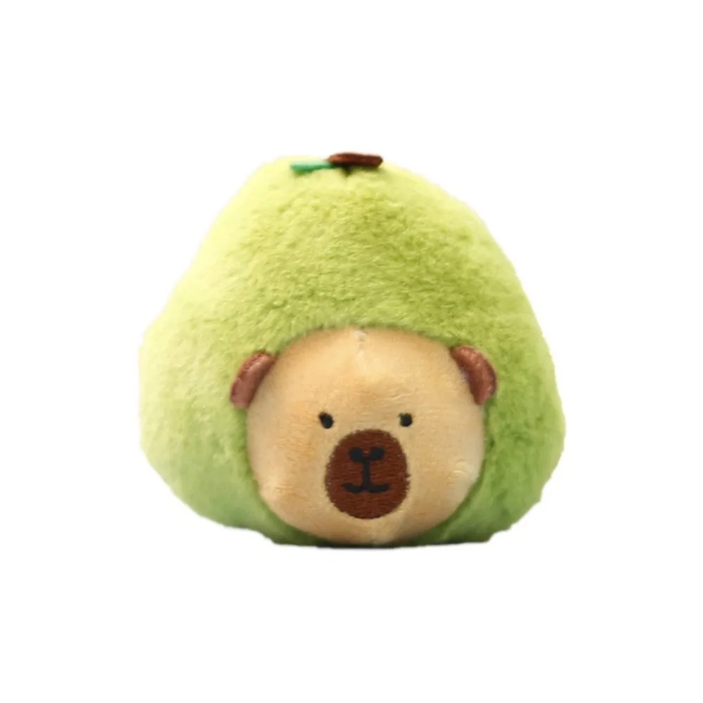 New Cartoon Capybara Plush Keychain Soft Keyring Bag Pendant Guinea Pig Stuffed Animals Car Ornament Gift