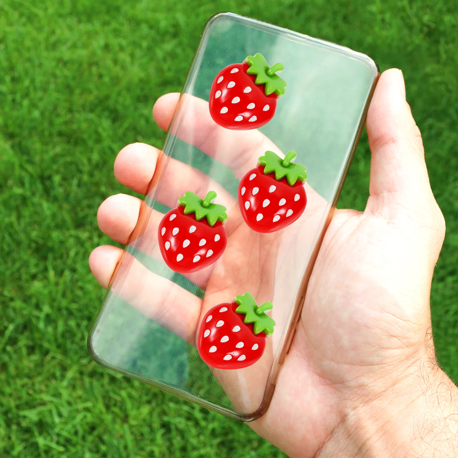 

30pcs Strawberry Resin Charms Adorable Design DIY Crafts Decor Photo Frames Jewelry Making Findings Safe Material Long Use