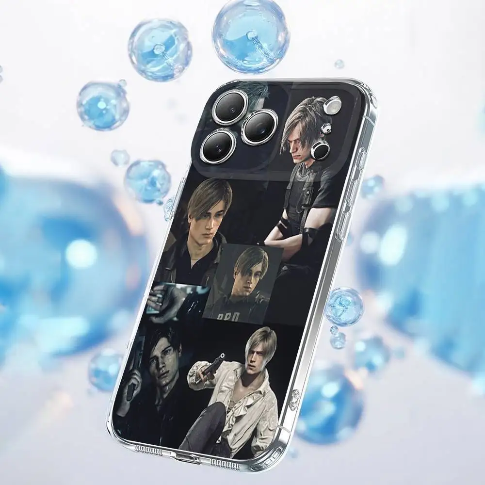 Etui na telefon R-Resident Evil Leon Kennedy do iPhone 17,16,15,14,13,12,11 Plus,Pro,Max,Plus,E,SE4,Air,Mini Transparent