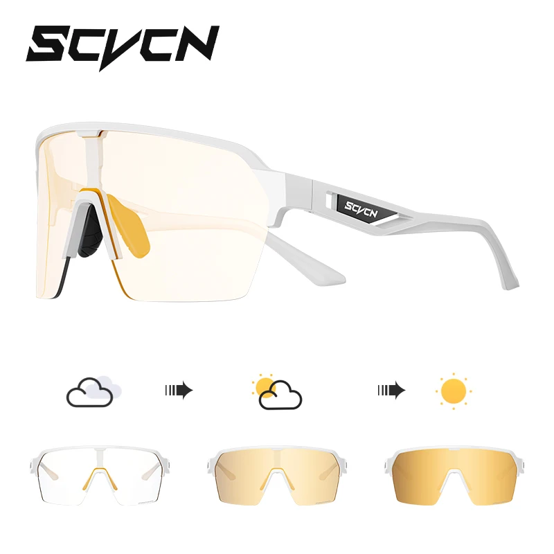 SCVCN Fietsbril Meekleurende zonnebril voor heren Buitensportbril UV400 Brillen MTB Fietsbril Fiets Dames - afbeelding 1