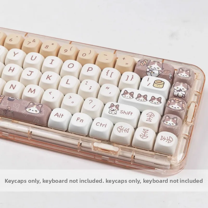 Cat keycap MOA height PBT keycap five sided thermal sublimation cute customized personality complete set of keycaps