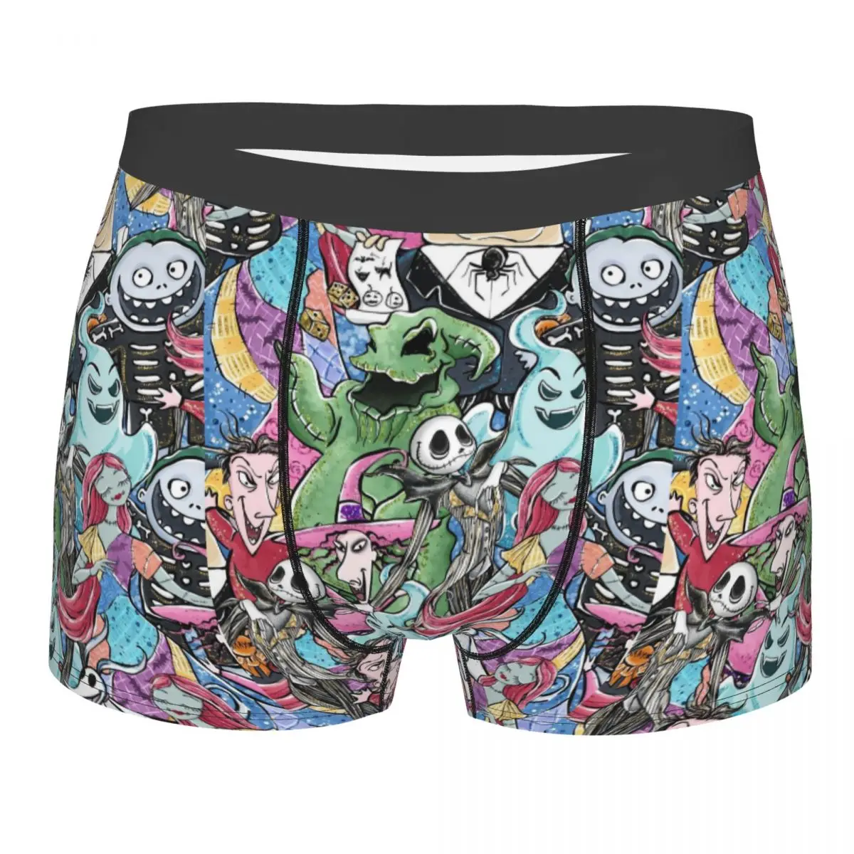 

Мужские шорты-боксеры Джека Скеллингтона на заказ, нижнее белье с 3D принтом «Кошмар перед Рождеством», трусы, эластичные трусы