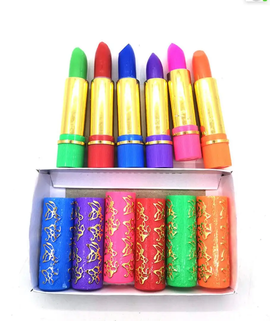 6Pcs/Lot Magic Spotting Fashion Style Color Lipstick Long Lasting Lip Liner Tube Butterfly Color Lipstick Makeup Cosmetics T2093