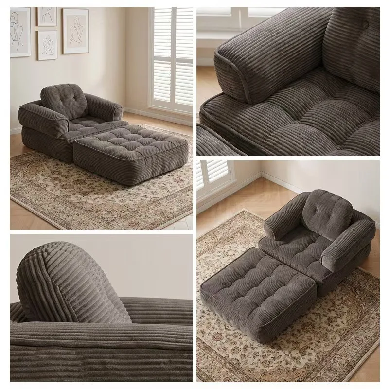Compressed Sponge Particles Balcony Lazy Sofa Lounge Chair Single Casual Sofa Living Room Folding Sofa Bed Floor Sofas