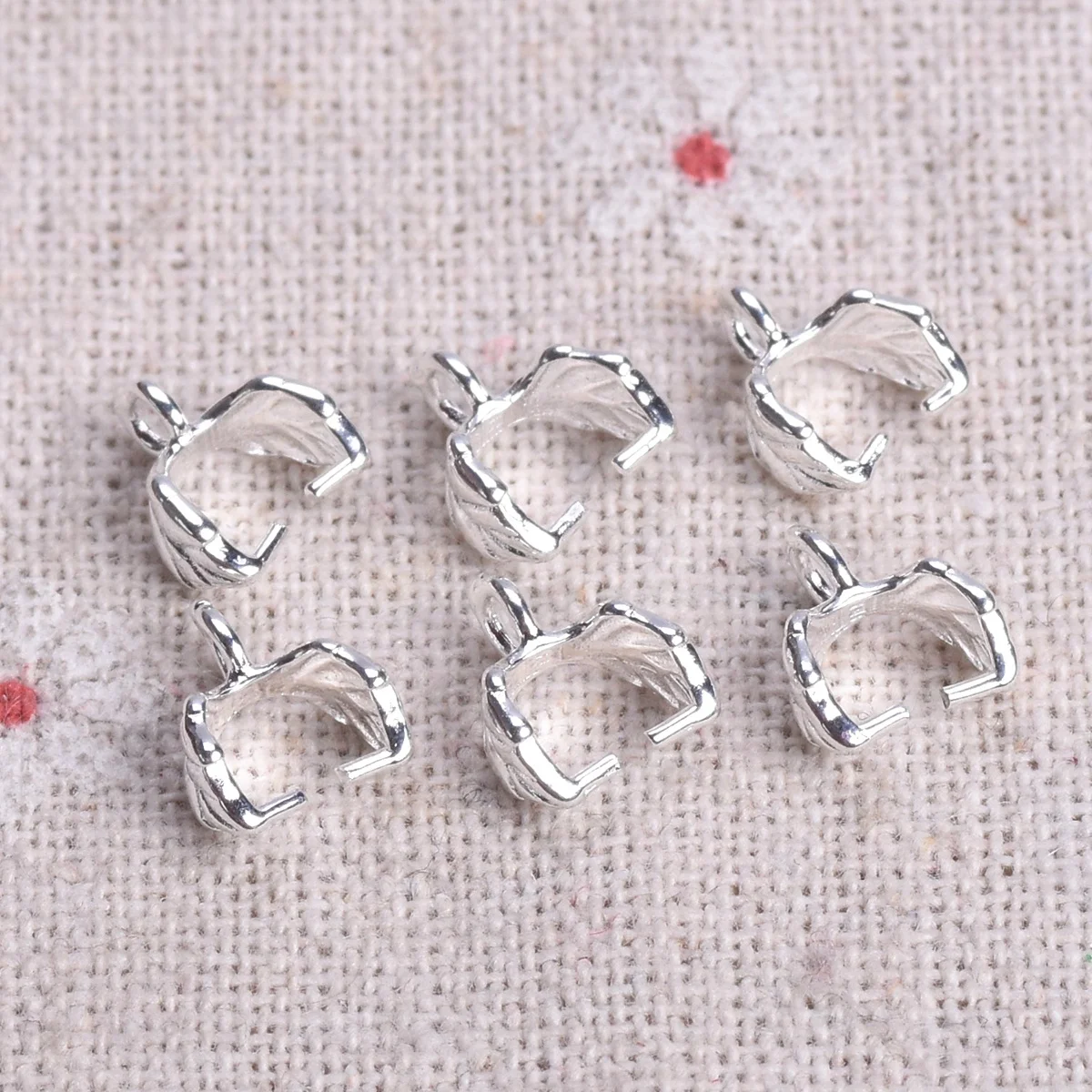 10pcs Gold/Silver/Light Gold Color 9x8mm Copper Metal Connectors Bail Beads Pinch Clasp Clips Pendant Hooks For Jewelry Making